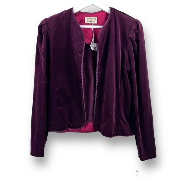 Broadway Directions Jackets & Blazers - Broadway Directions plum velour vintage‎ jacket NWT size M